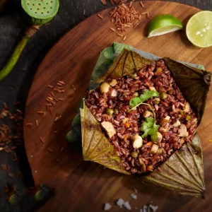 Gạo lứt hấp lá sen